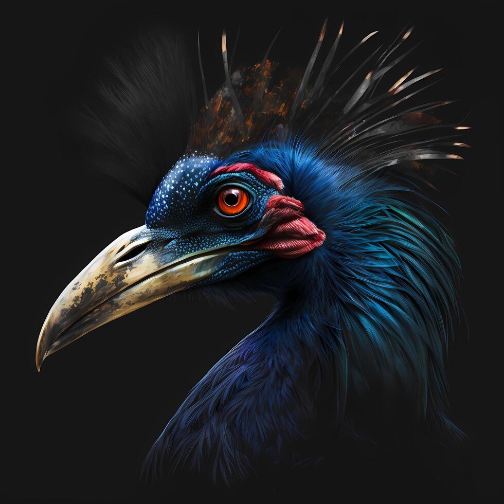 cassowaries realistic illustration photo