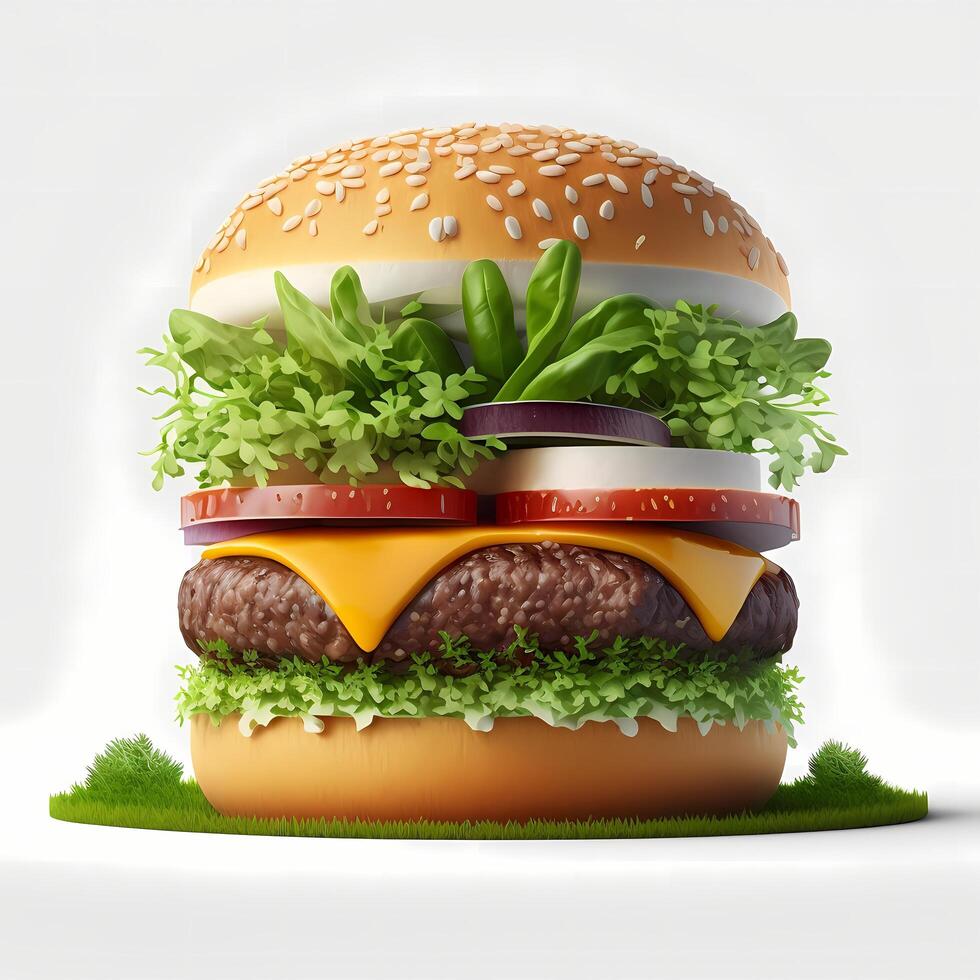 burger 3d design photo