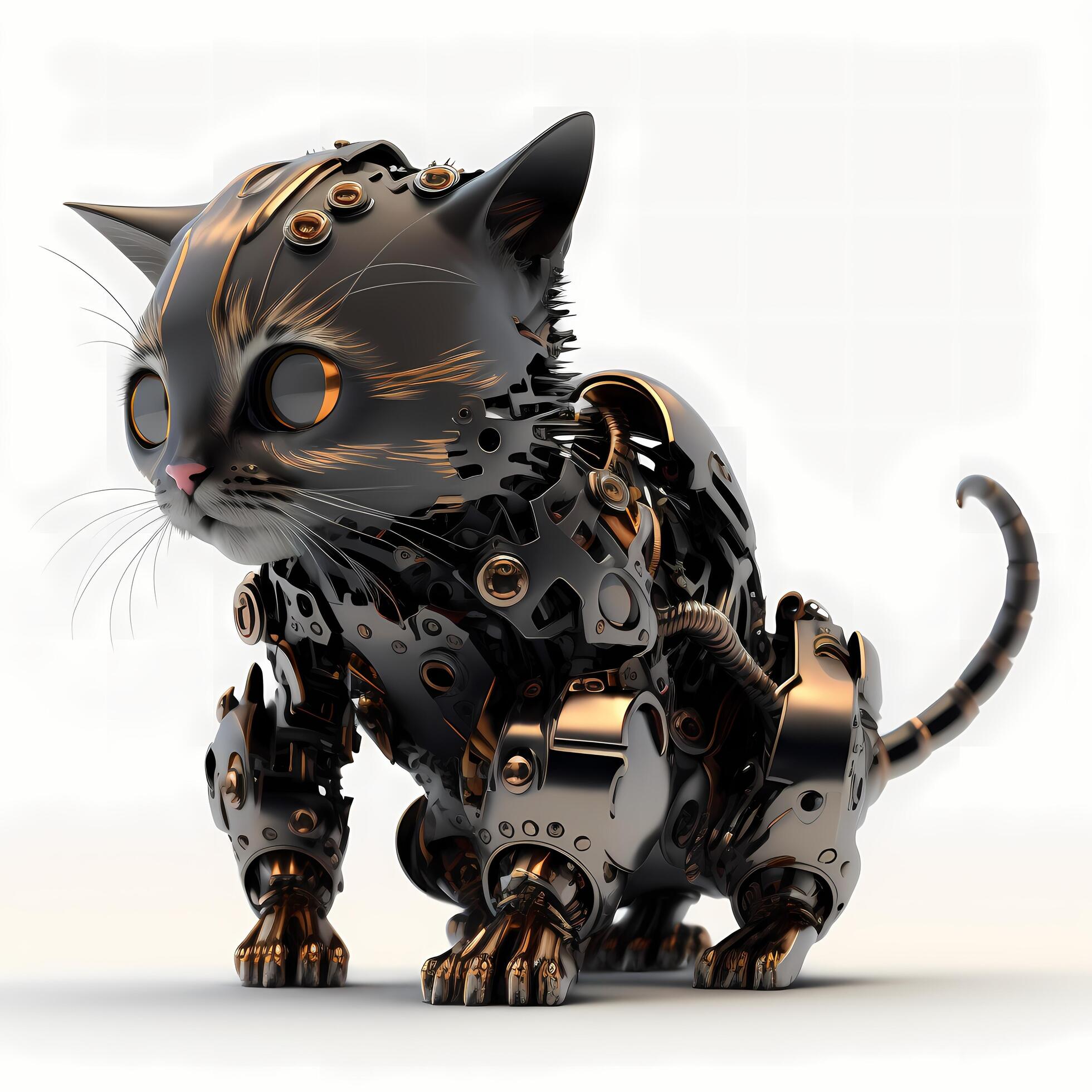 cat robot 3d design ai generated 24602310 Stock Photo at Vecteezy