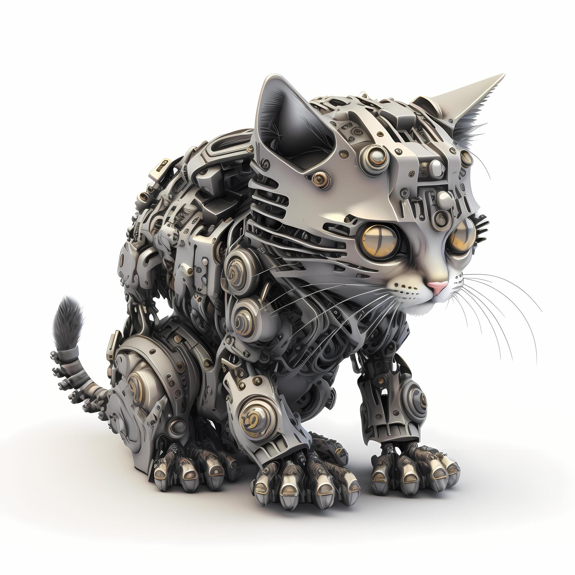 cat robot 3d design ai generated 24602361 Stock Photo at Vecteezy