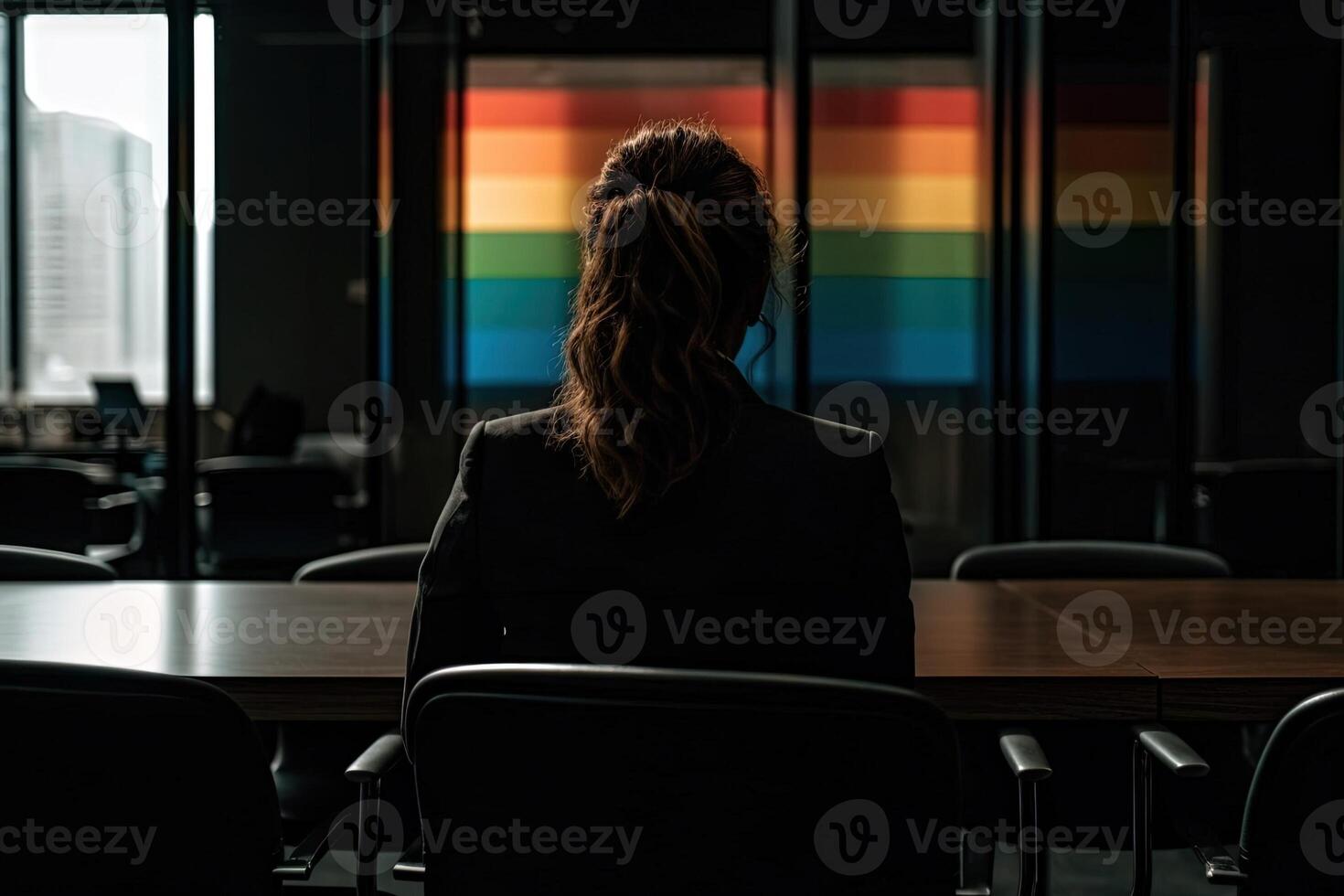 Lgbtq in corporate environment abstract illustration photo