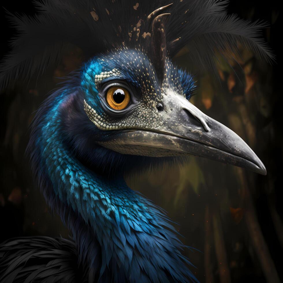 cassowaries realistic illustration photo