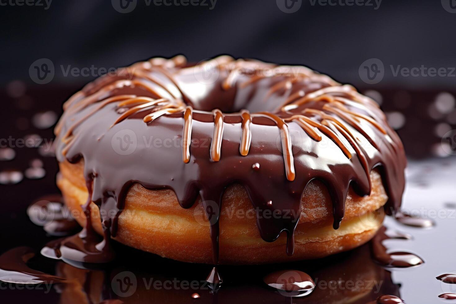 Delicious donuts with chocolate frost. photo
