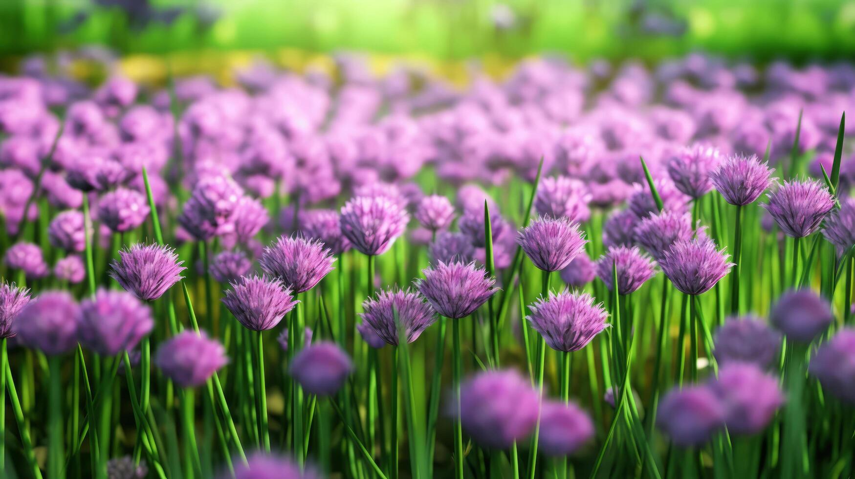 Purple chives field Illustration photo