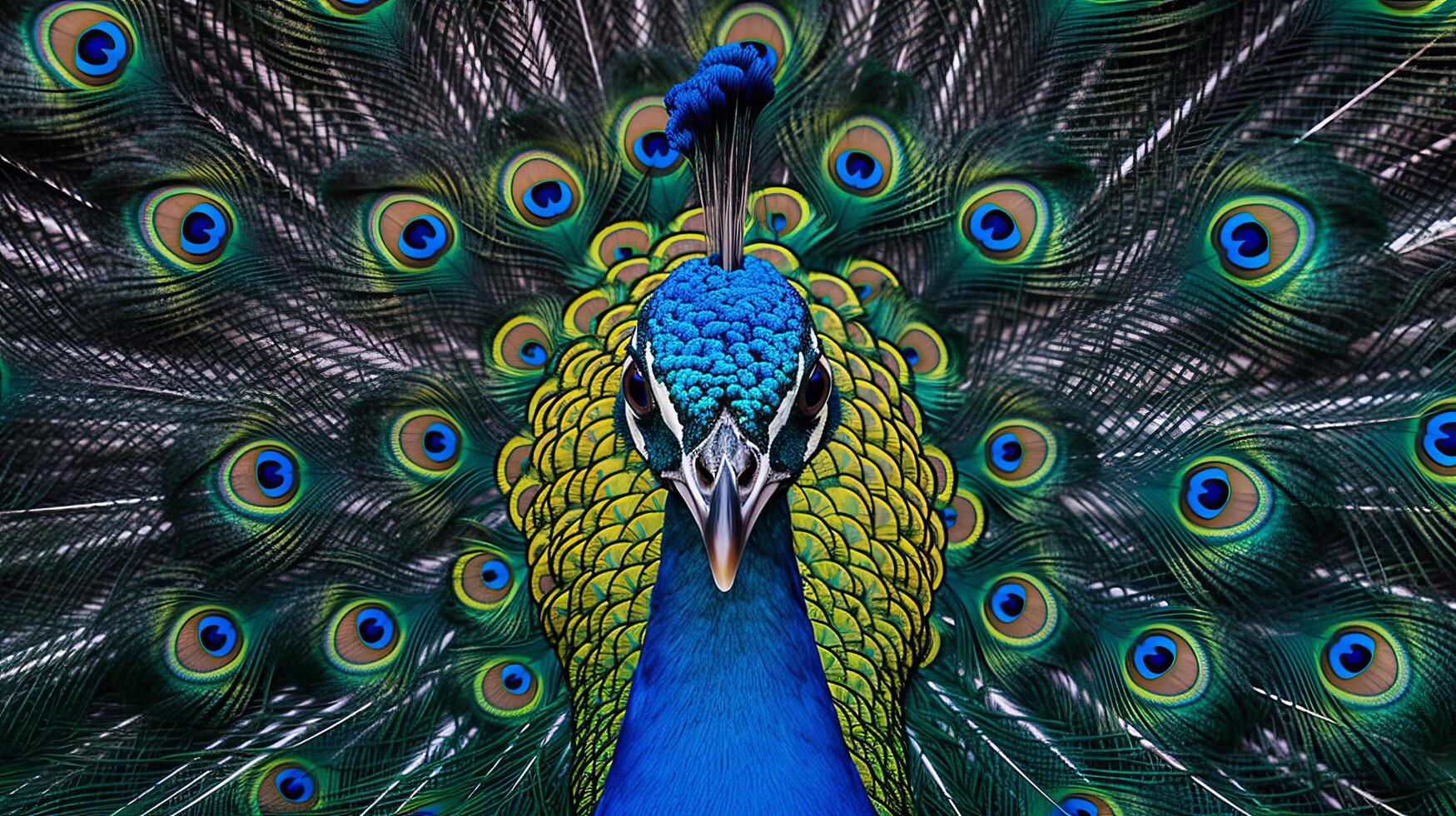 Peacock closeup. Illustration photo