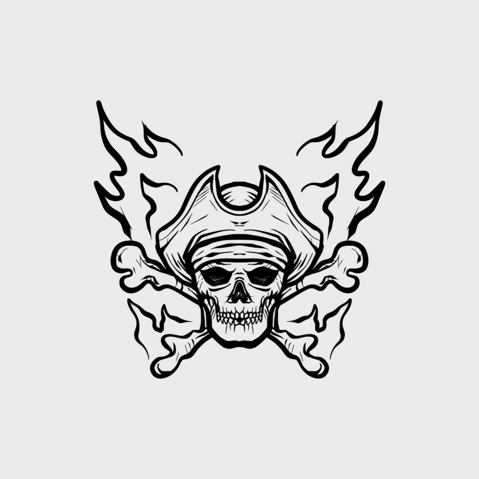 Illustration of a skull on a white background vector