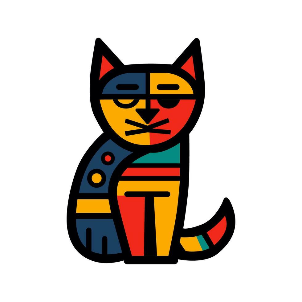 Hand Drawn Creative Cat Abstract Shape vector