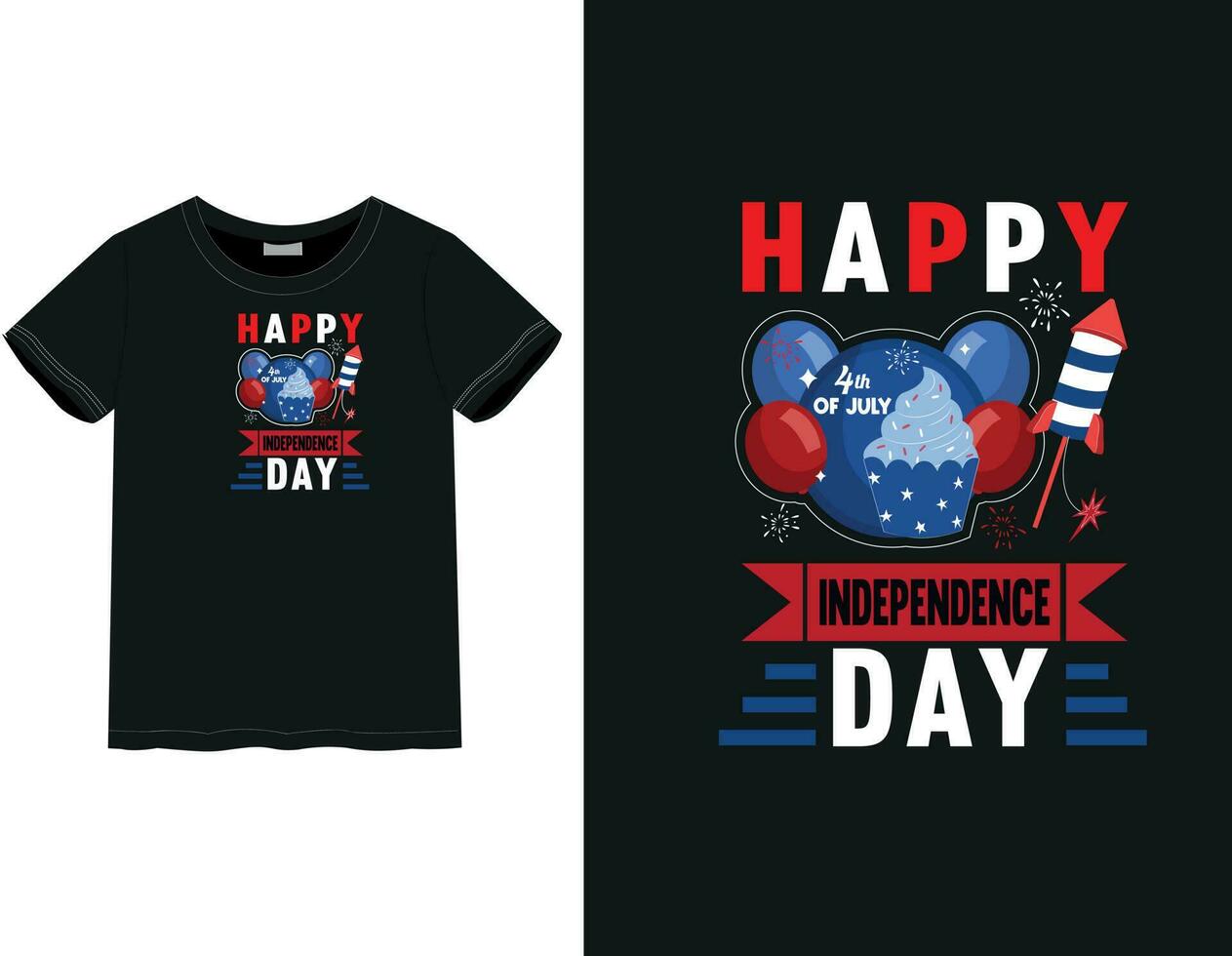 4th July T-shirt design vector
