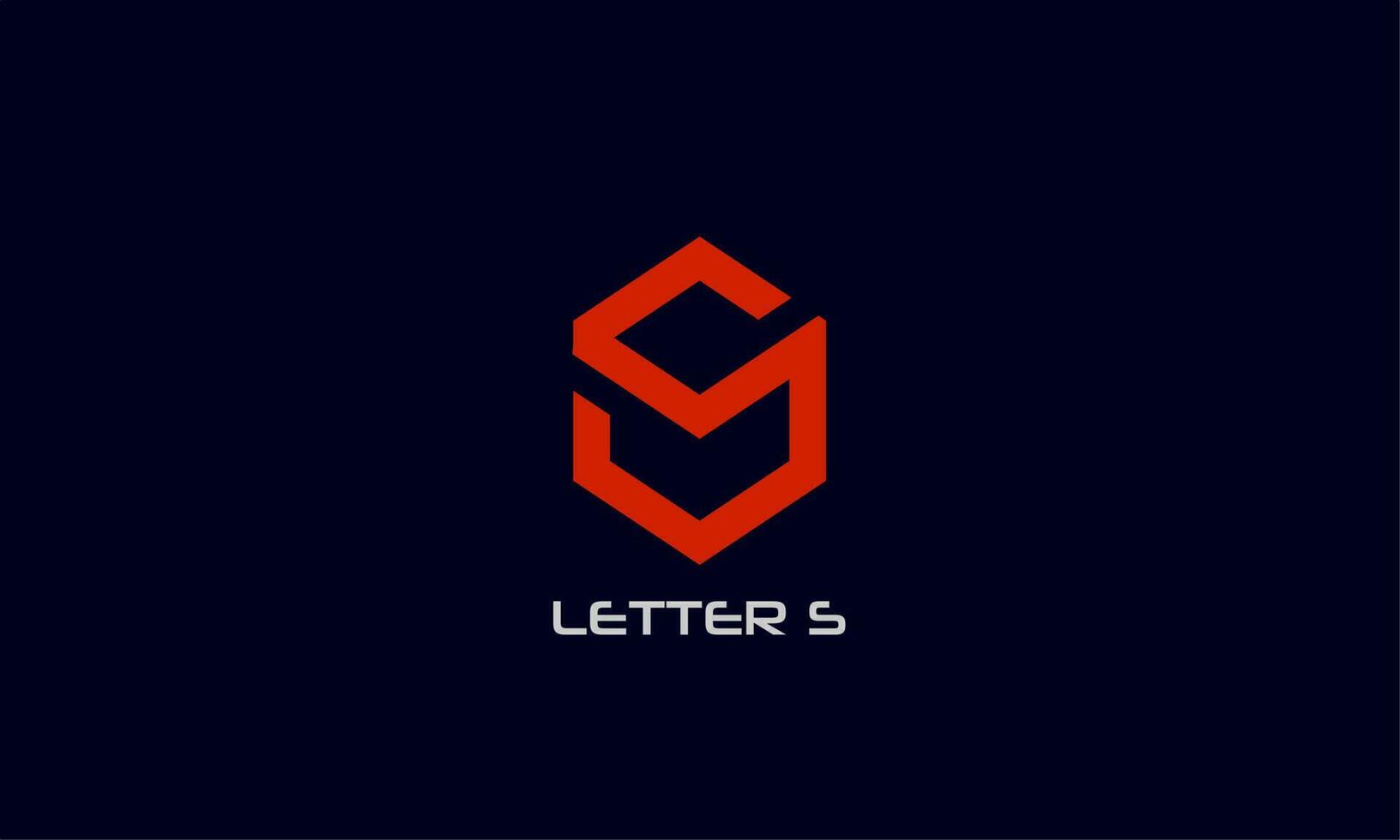 Initial Letter Cubic Line S Logo. Flat Vector Logo Design Template Elements.