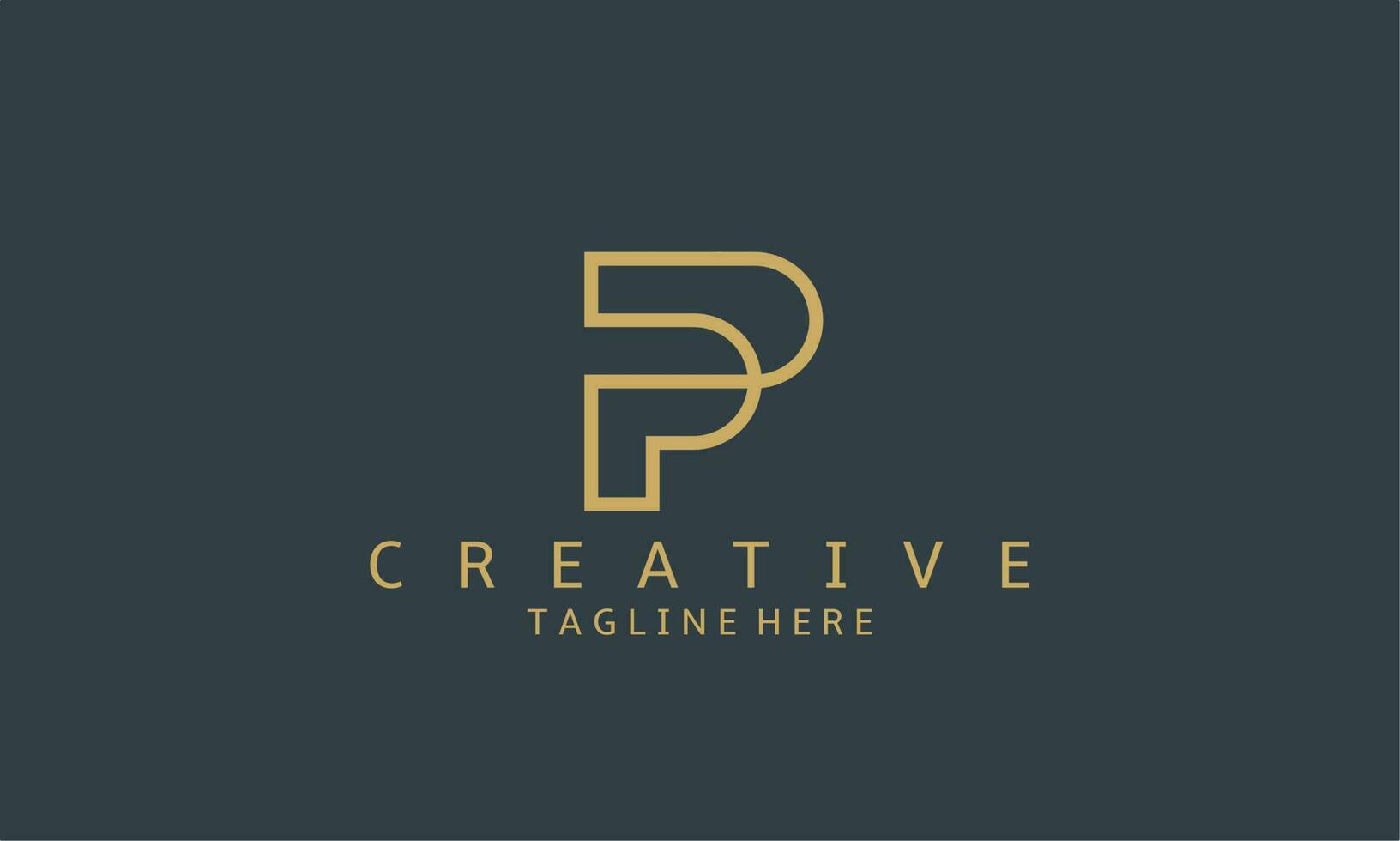 logo design template. P Letter Creative Logo Design, Premium Logo Vector P or IP gold color. Beautiful Logotype design for luxury corporate brand. Elegant identity design in golden color.