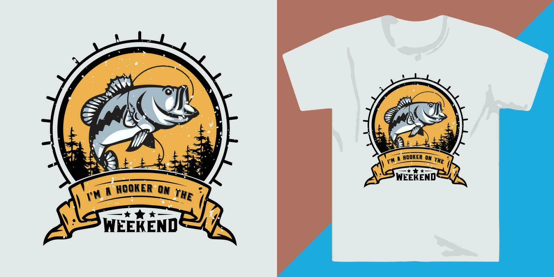 diseños de camisetas de pesca vector