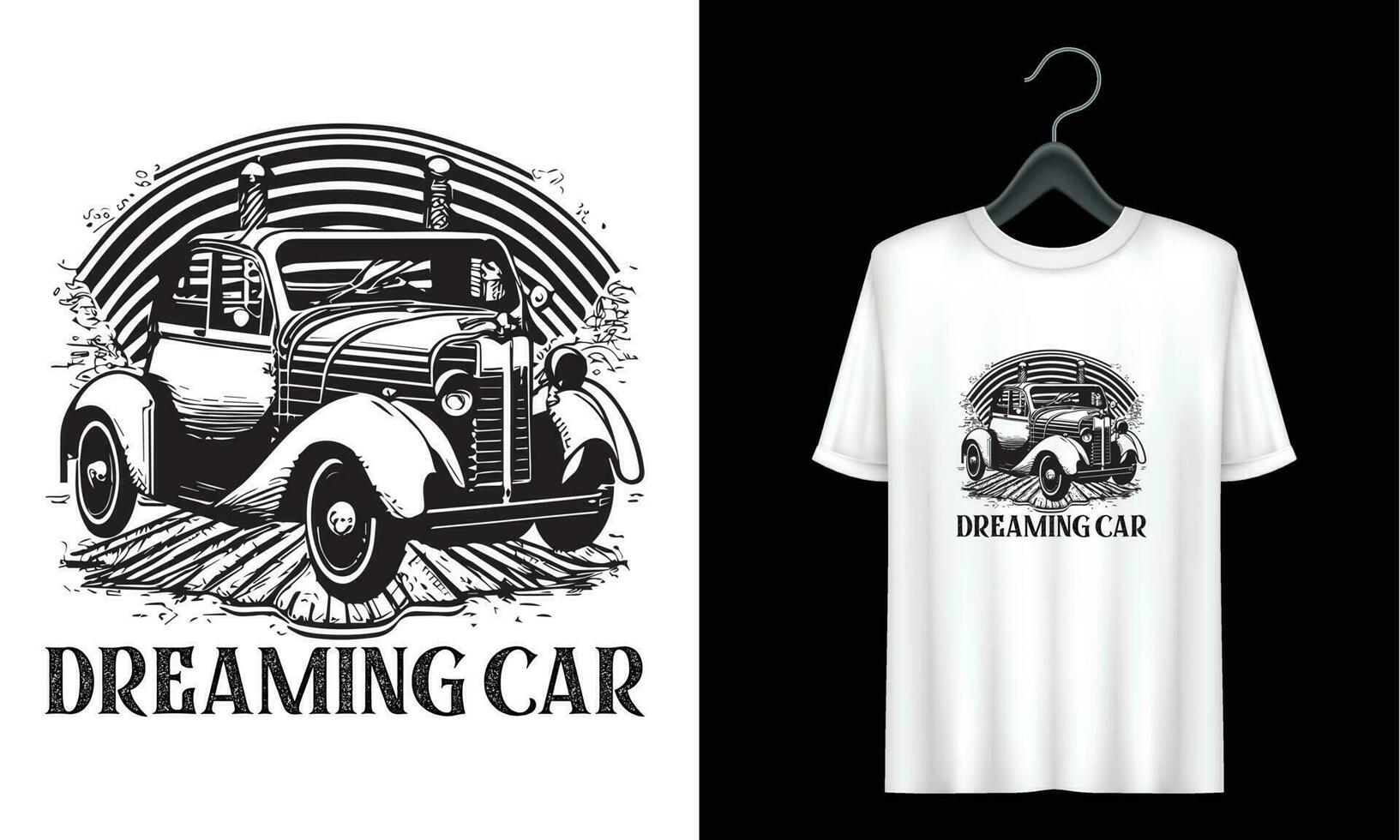 coche vector t camisa diseño soñando coche ilustración vector diseño