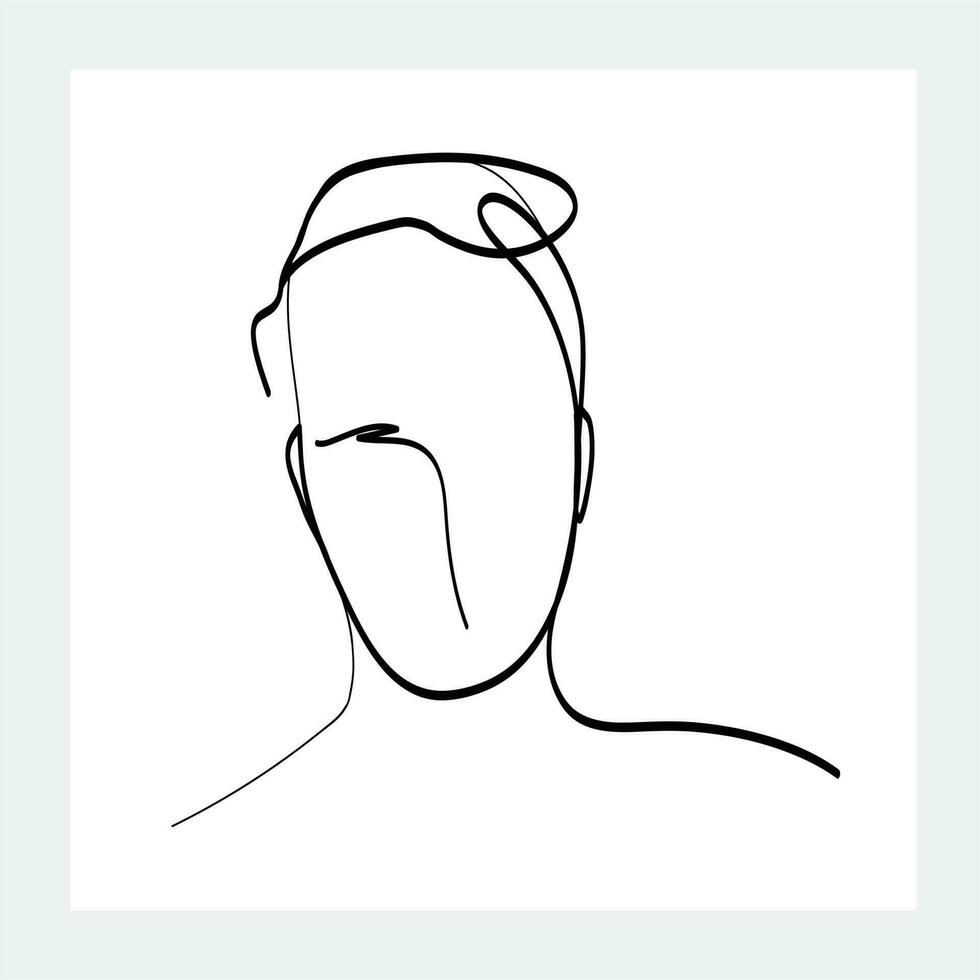 Minimal One line handdrawn male line drawing vector EPS printable wall art