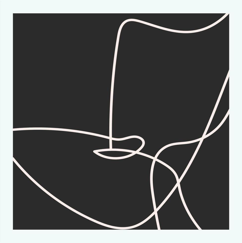 Asbtract Face women line drawing wall art vector