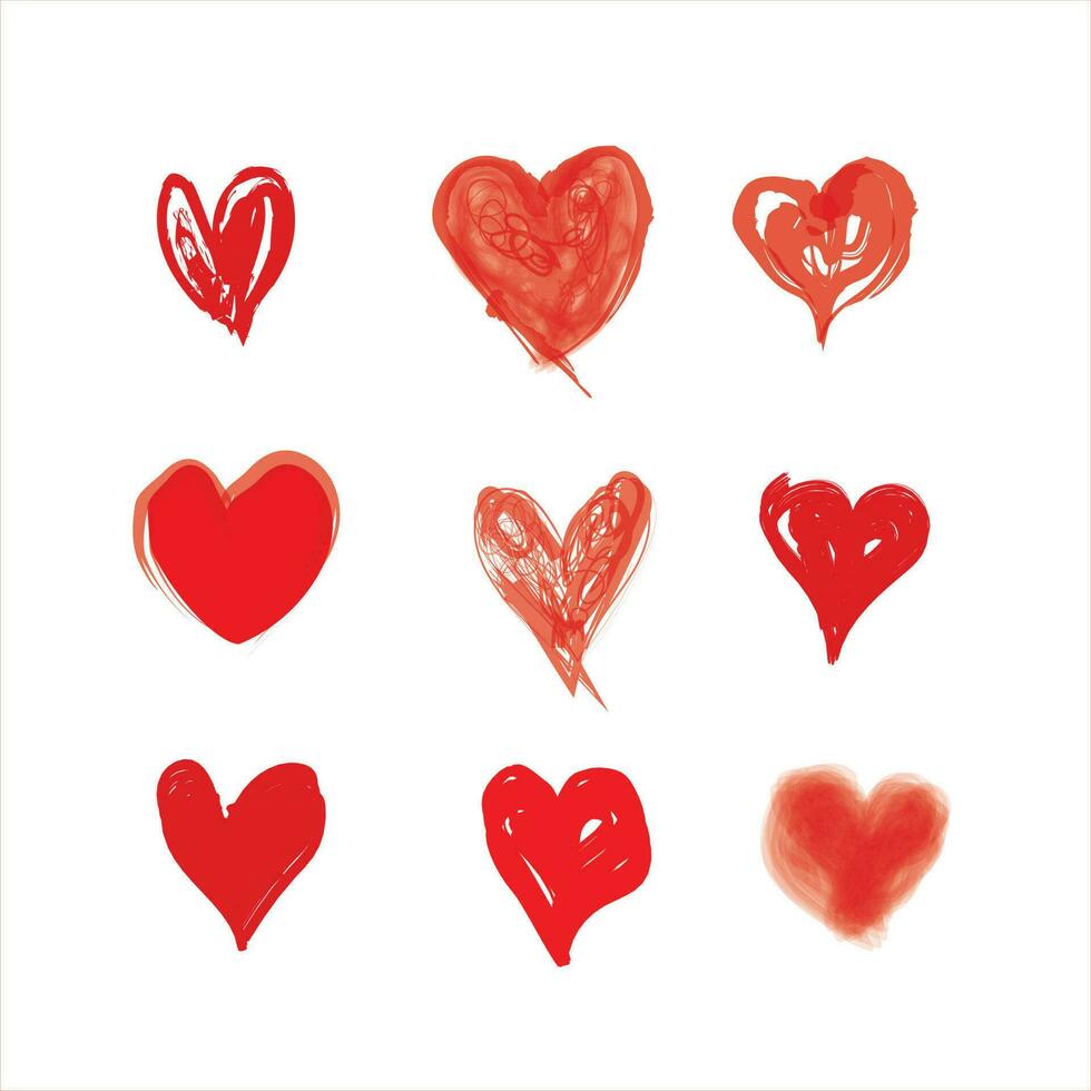 Handdrawn Hearts Valentines special free vector EPS pack