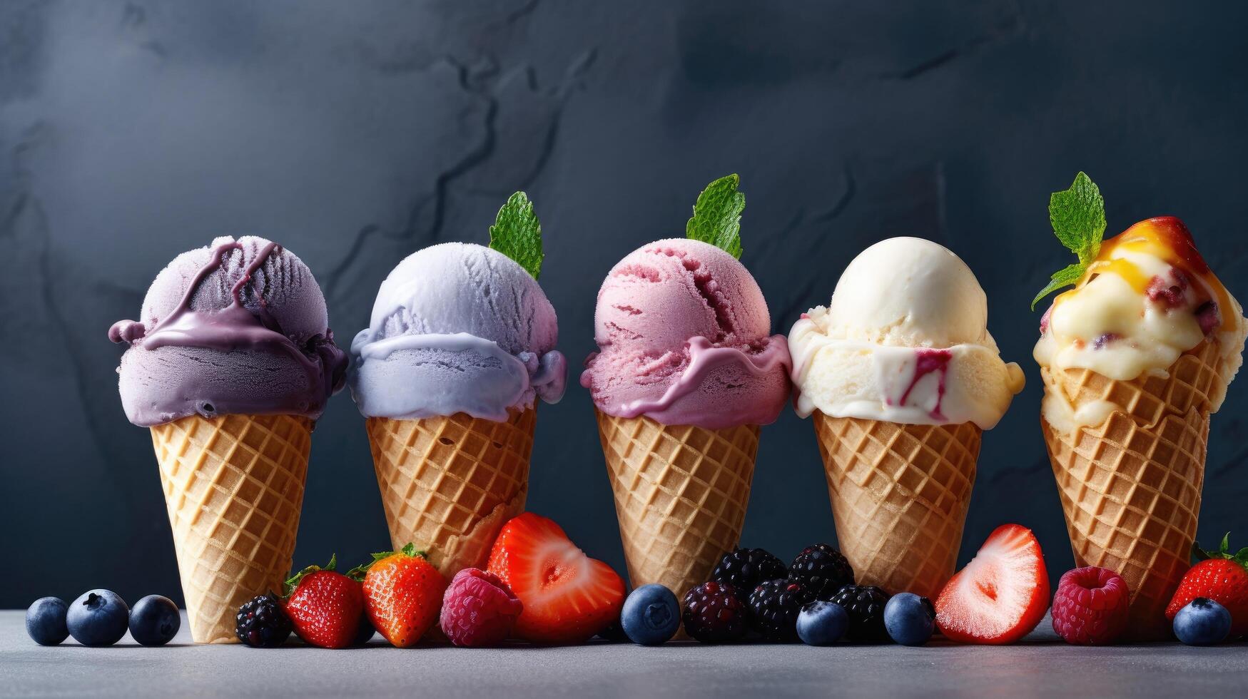 Various of ice cream. Illustration photo