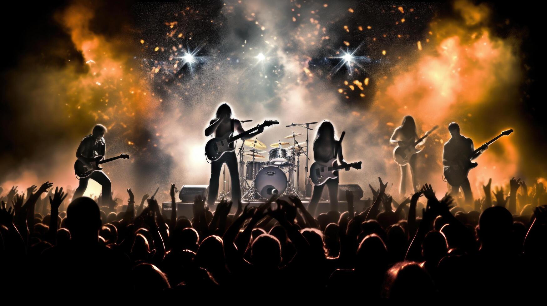 Rock music concert background Illustration photo