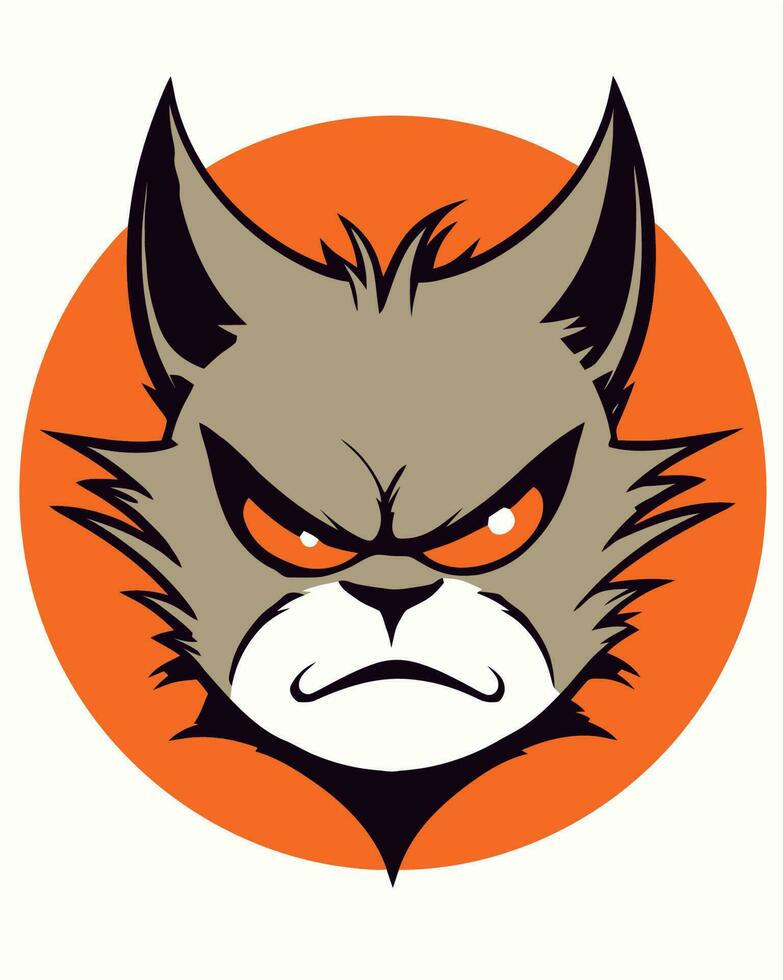 evil cat mascot vector