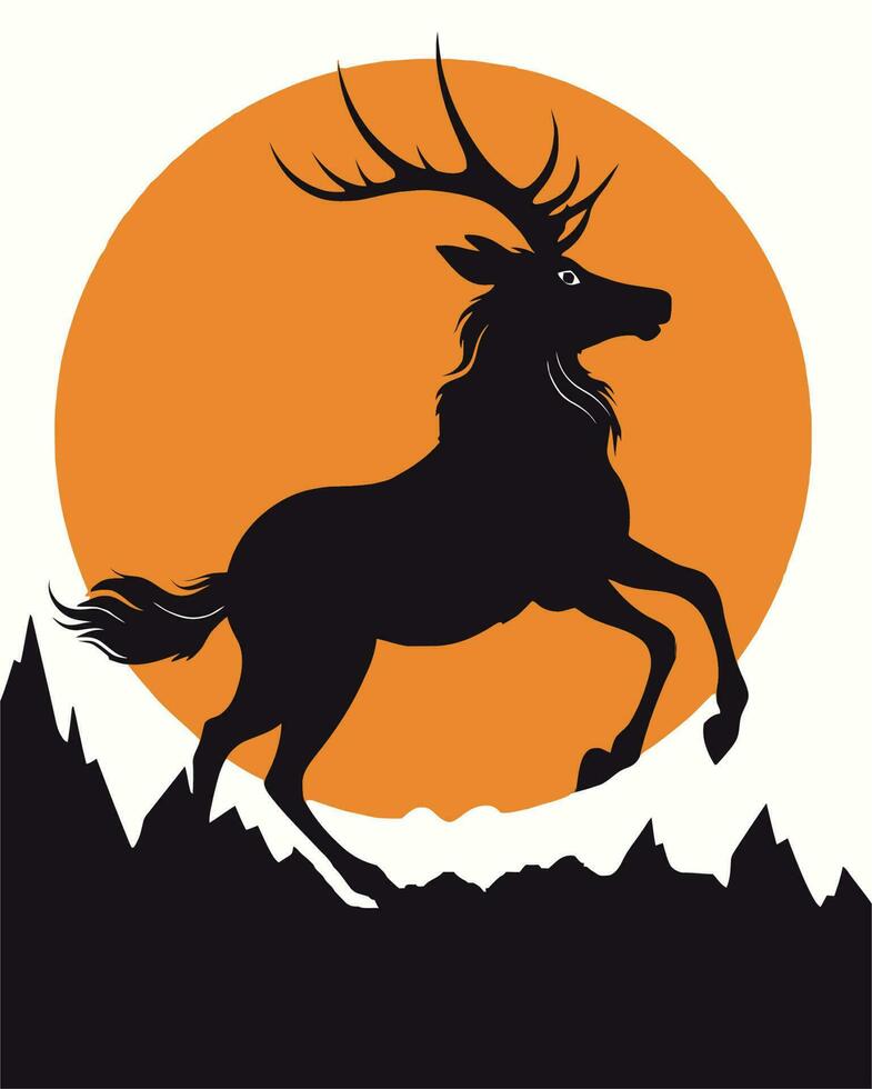 moose in the moonlight vector