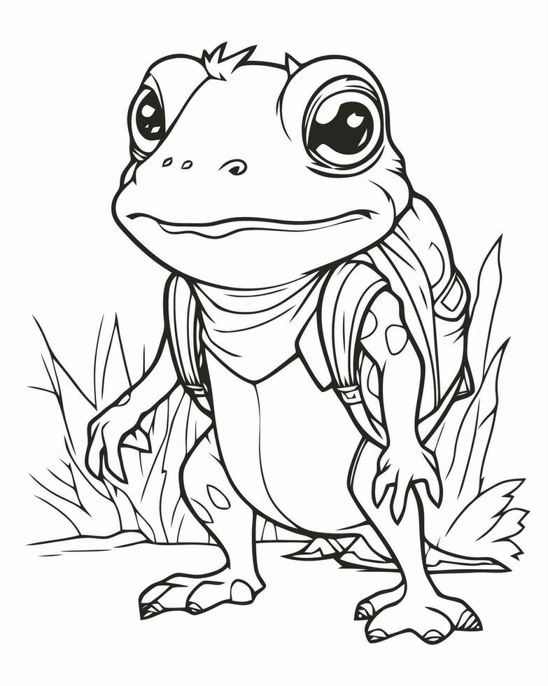 toad with backpack vector