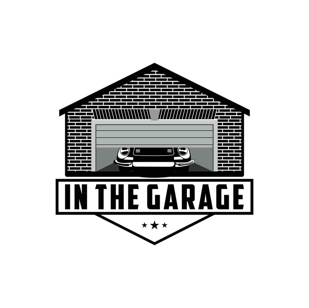 Car in the garage illustration vector