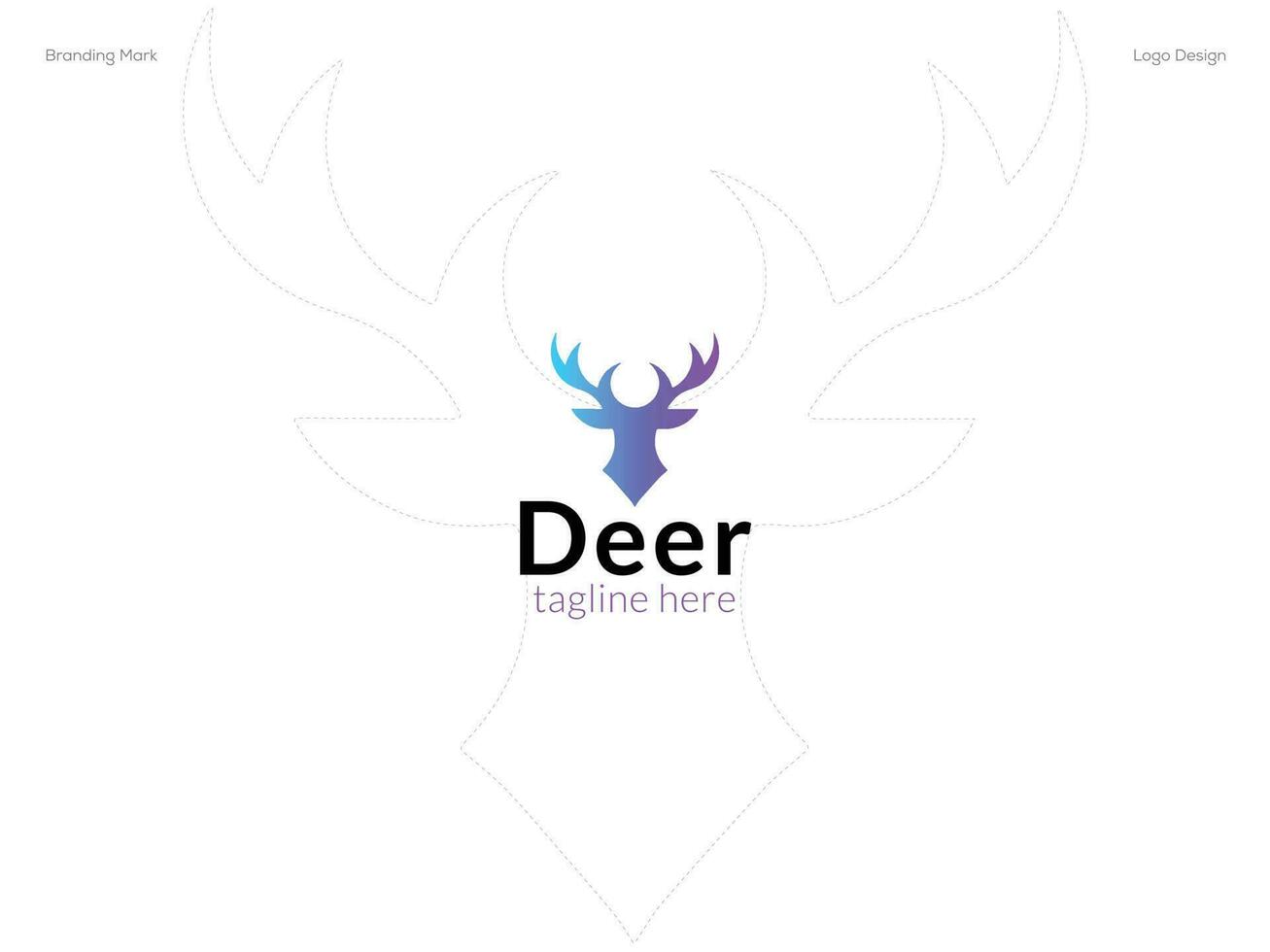 Colorfull deer logo design template vector