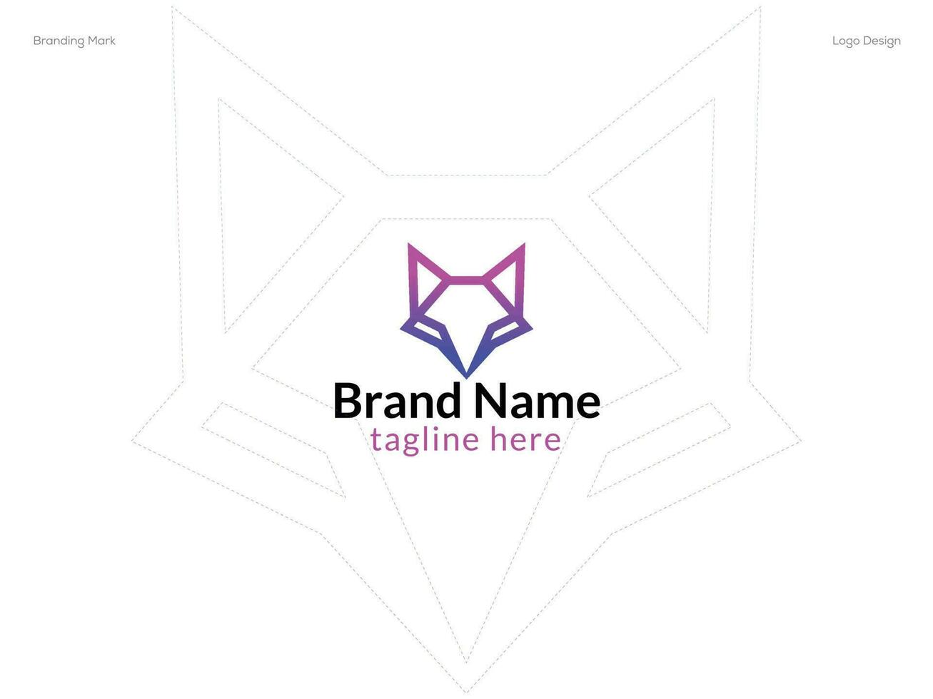Fox logo design template vector