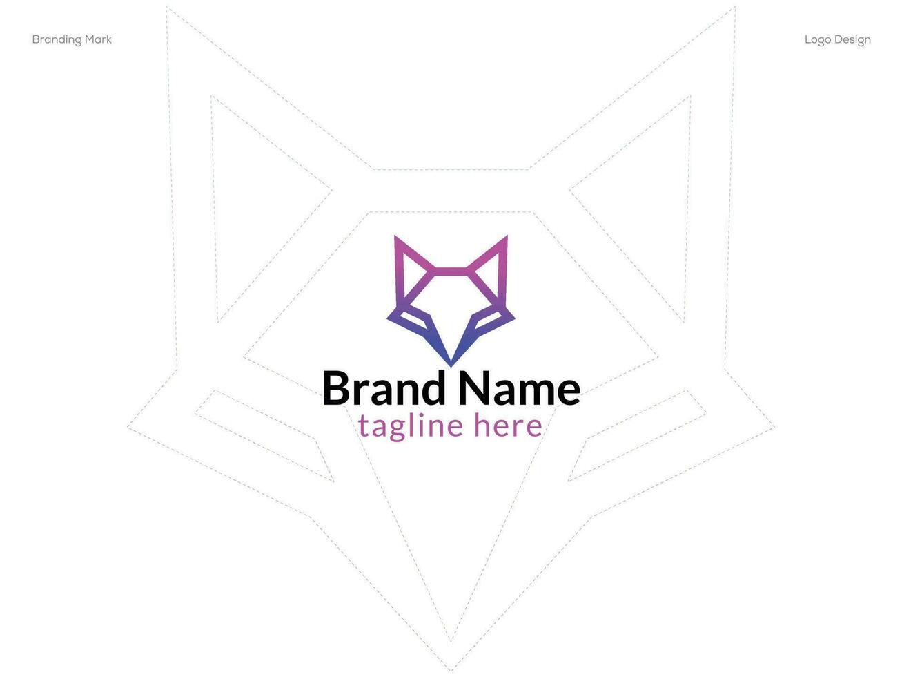 Fox logo design template vector