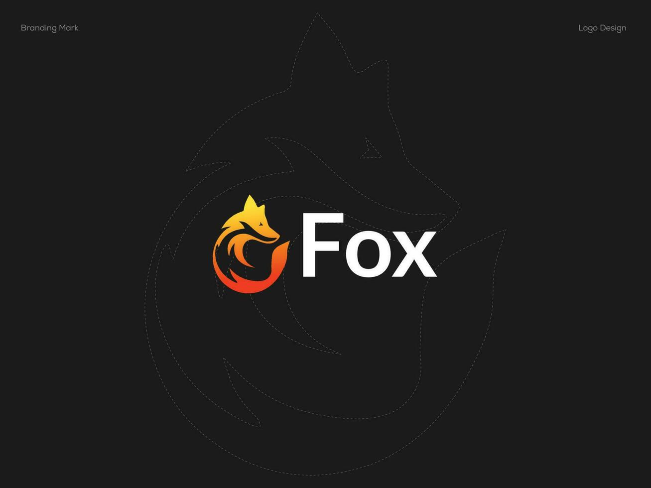 Fox logo design template vector