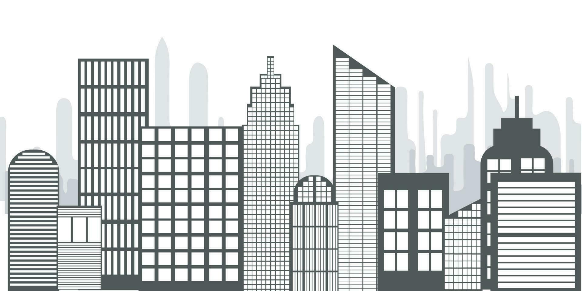 City skyline vector illustration. urban landscape. Daytime city view in flat style.