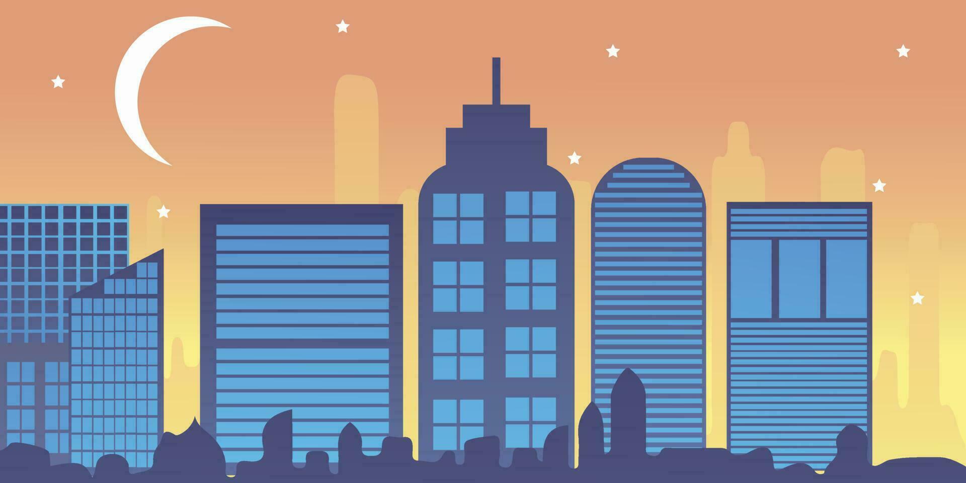 City skyline vector illustration. urban landscape. Daytime city view in flat style.