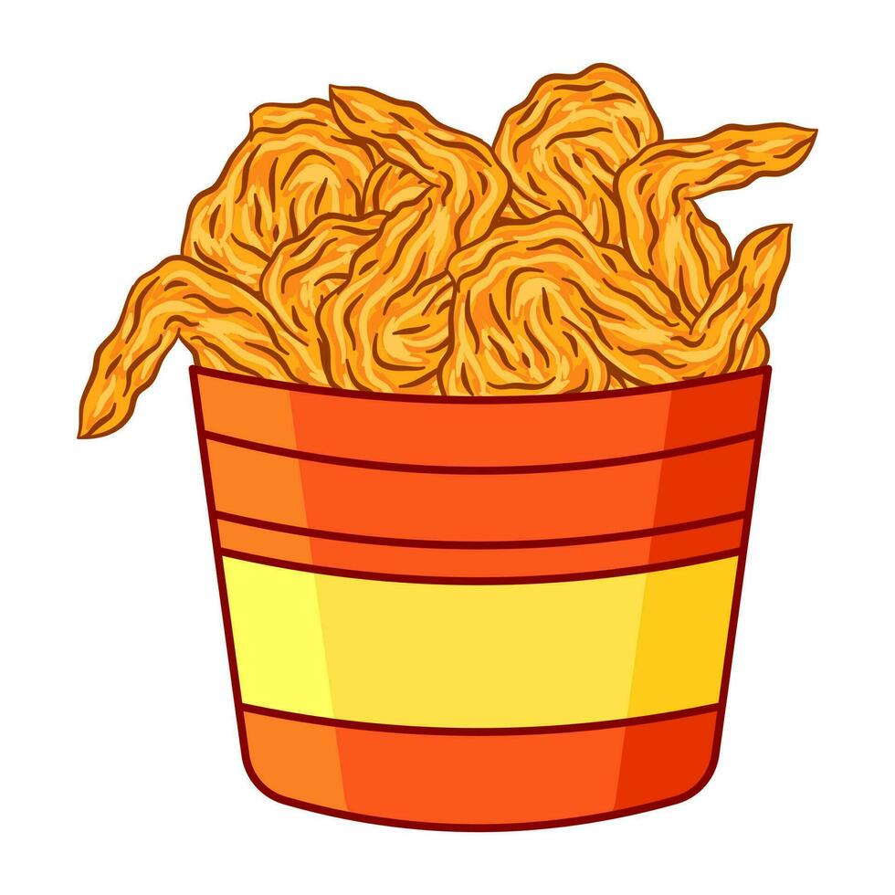 cartoon fried chicken illustration, suitable for pattern, food packaging or anything. fast food restaurant vector