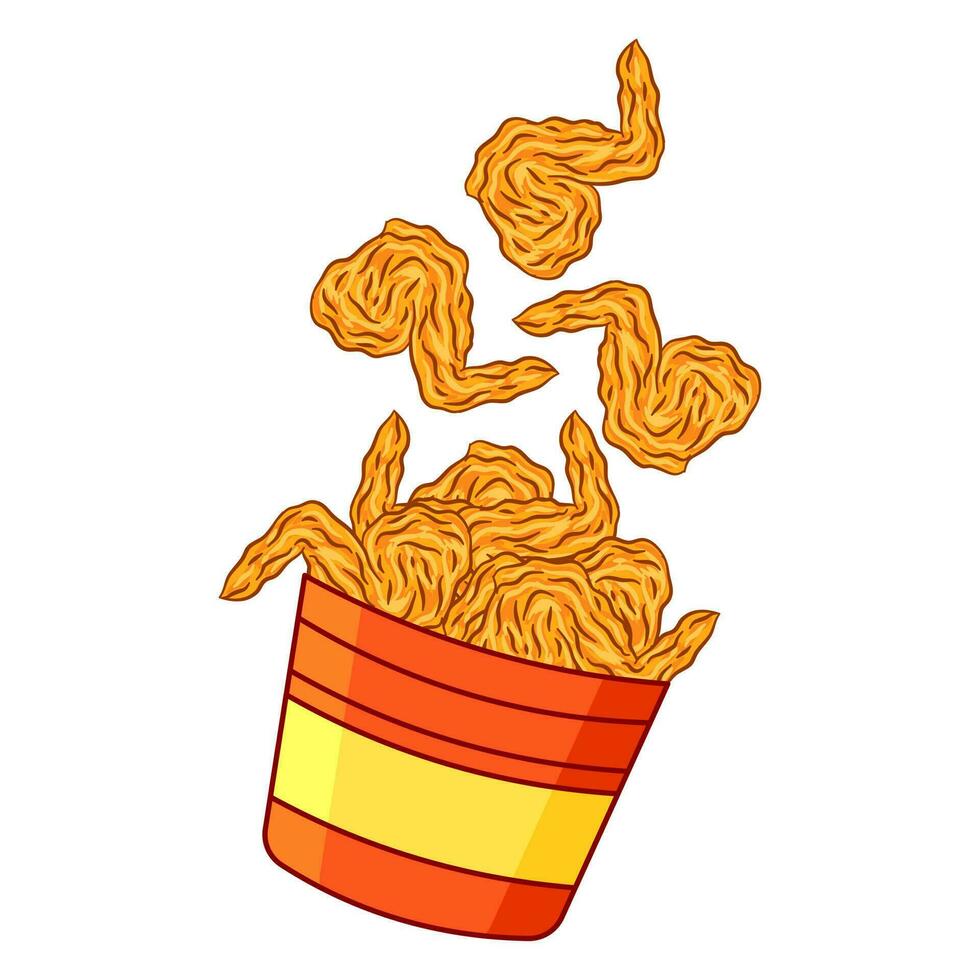 cartoon fried chicken illustration, suitable for pattern, food packaging or anything. fast food restaurant vector
