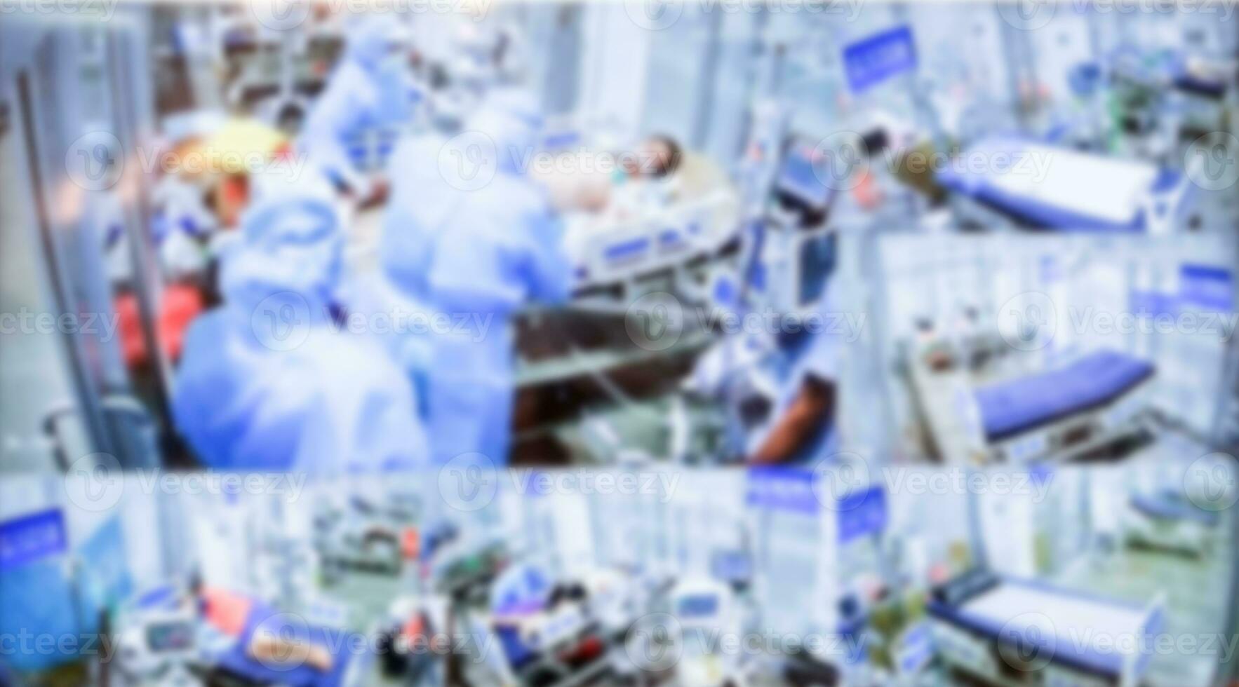 critically ill patients in the ICU blur photo