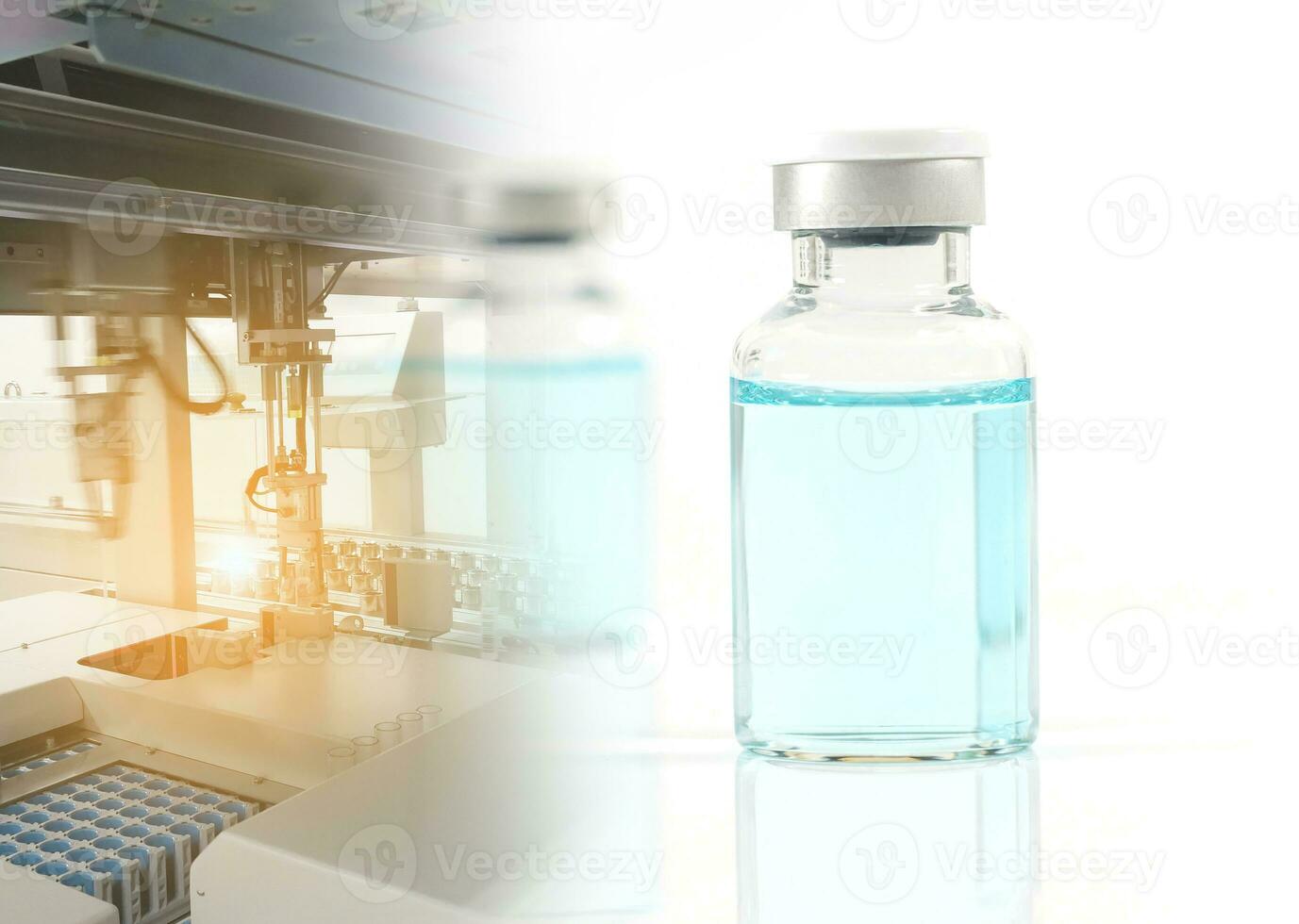 Double Exposure Lab Antiviral vaccine bottle on a white background photo