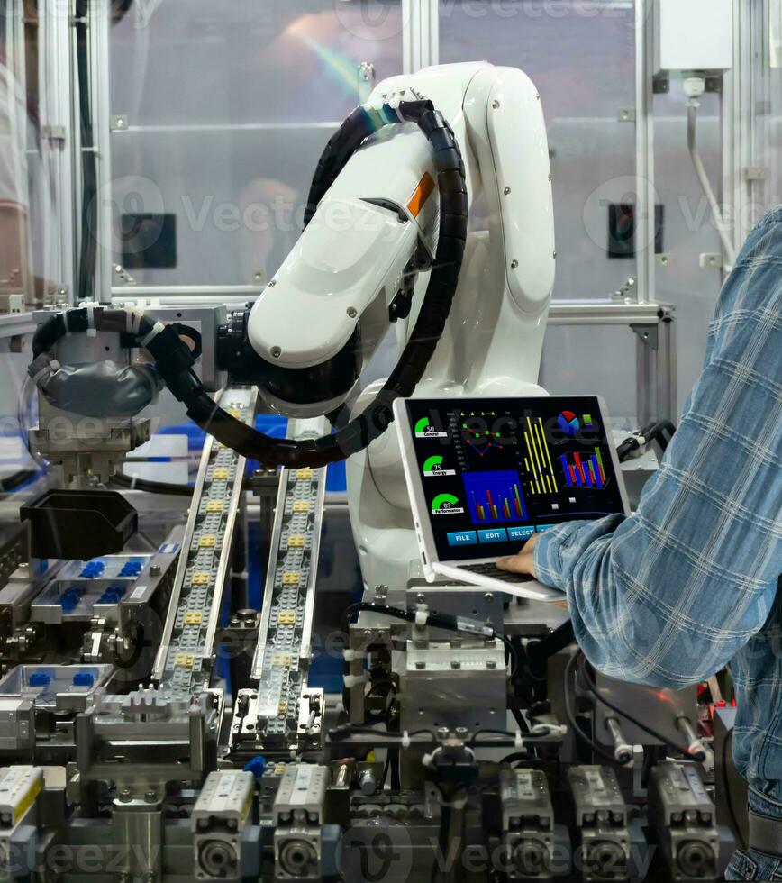 Engineering control of robotics in industrial plants Production technology photo