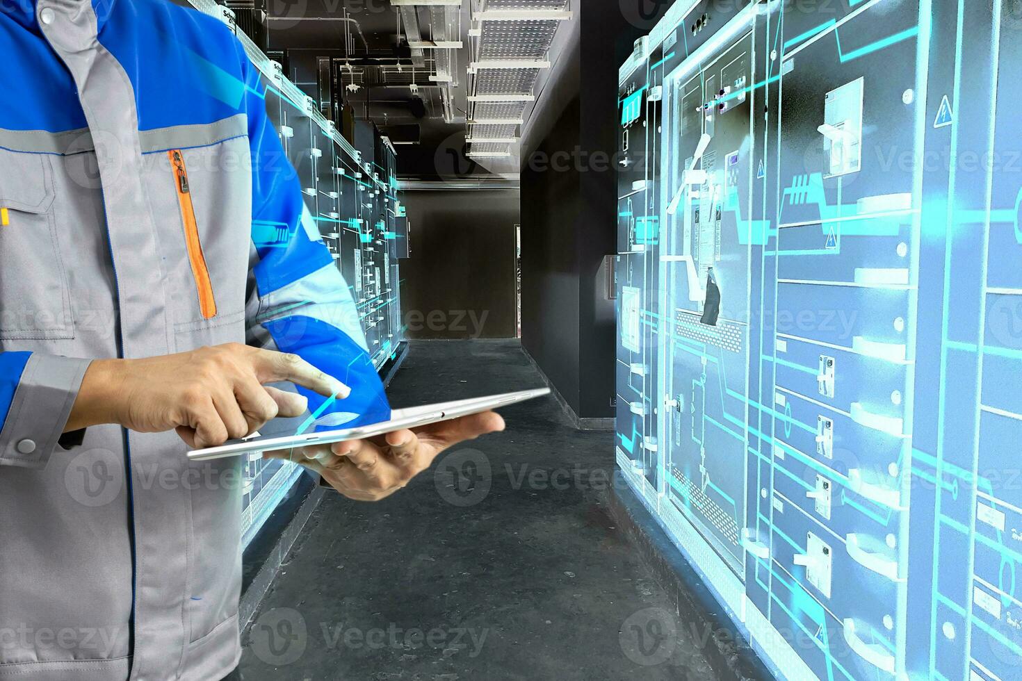 Electrical innovation engineering inspect the electrical control room photo