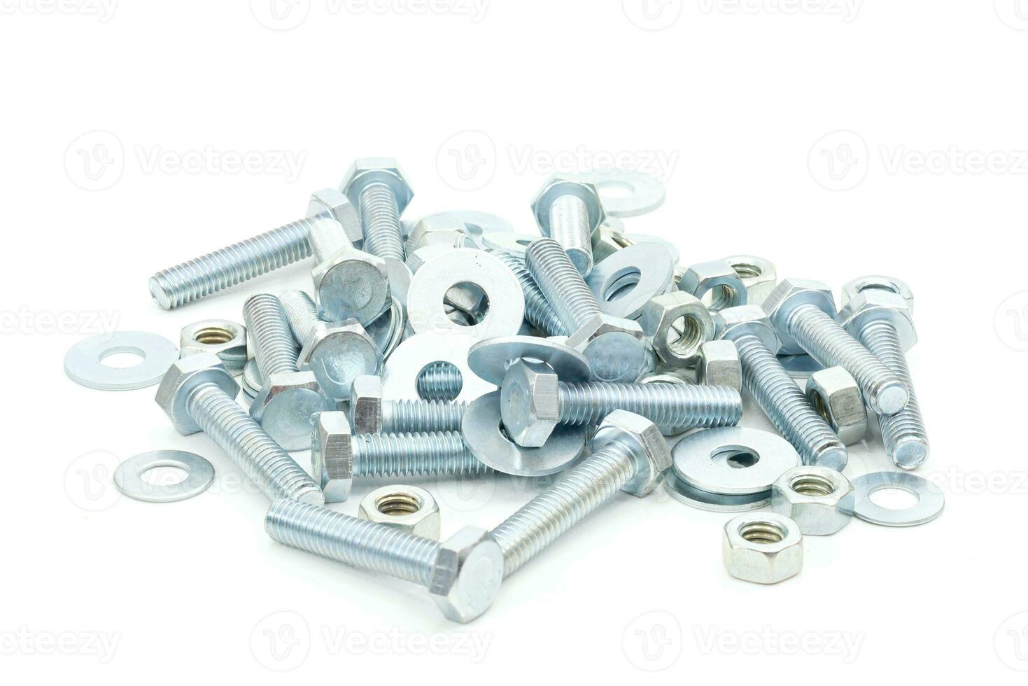 Steel nut industry on a white background photo