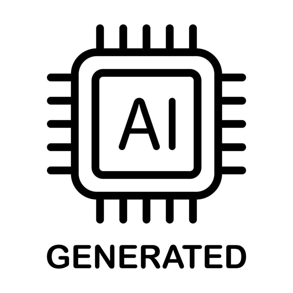 Artificial intelligence generated icon vector AI sign for graphic design, logo, website, social media, mobile app, UI illustration.