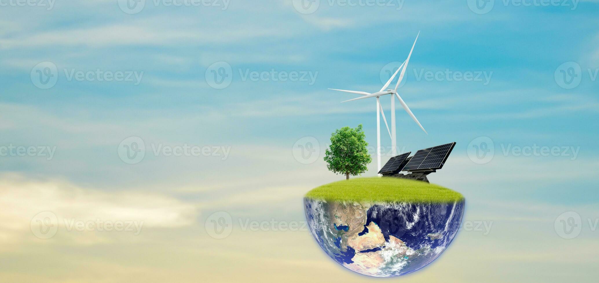 Clean energy environment concept love the earth , earth image provided by Nasa. photo