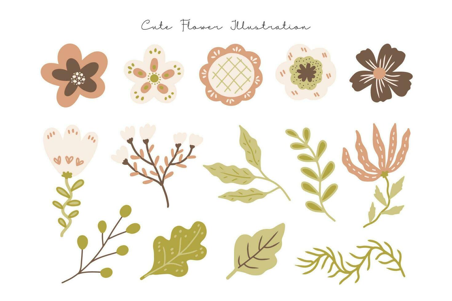 Cute Spring and Summer Flower Illustration vector