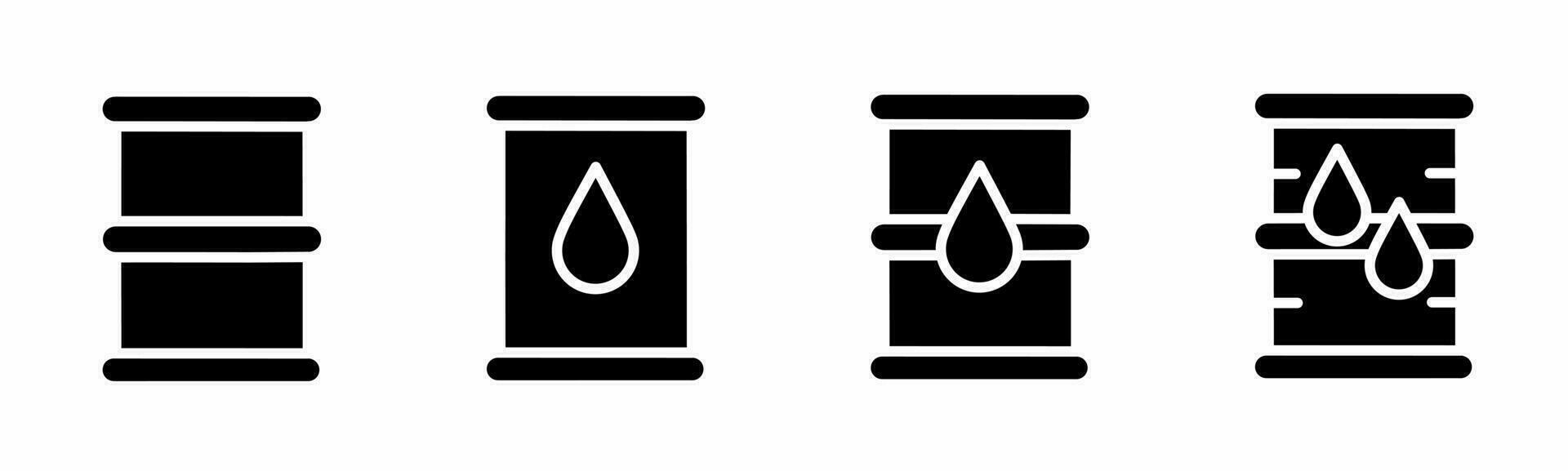 Icon design. Black and white oil barrel icon illustration collection. Stock vector. vector
