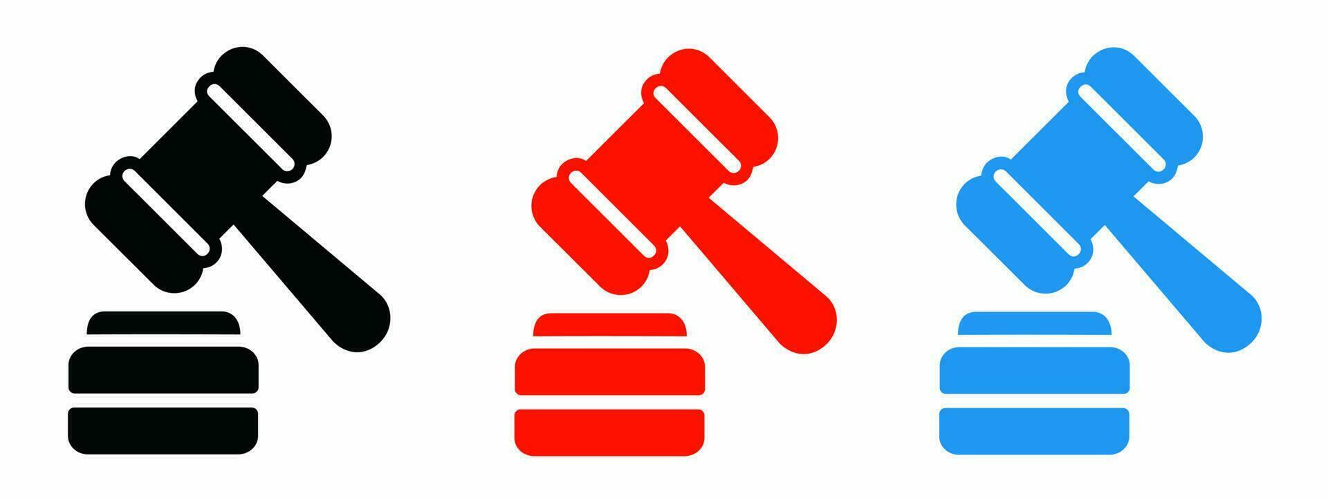 Judge hammer icon vector collection. Vector illustration.