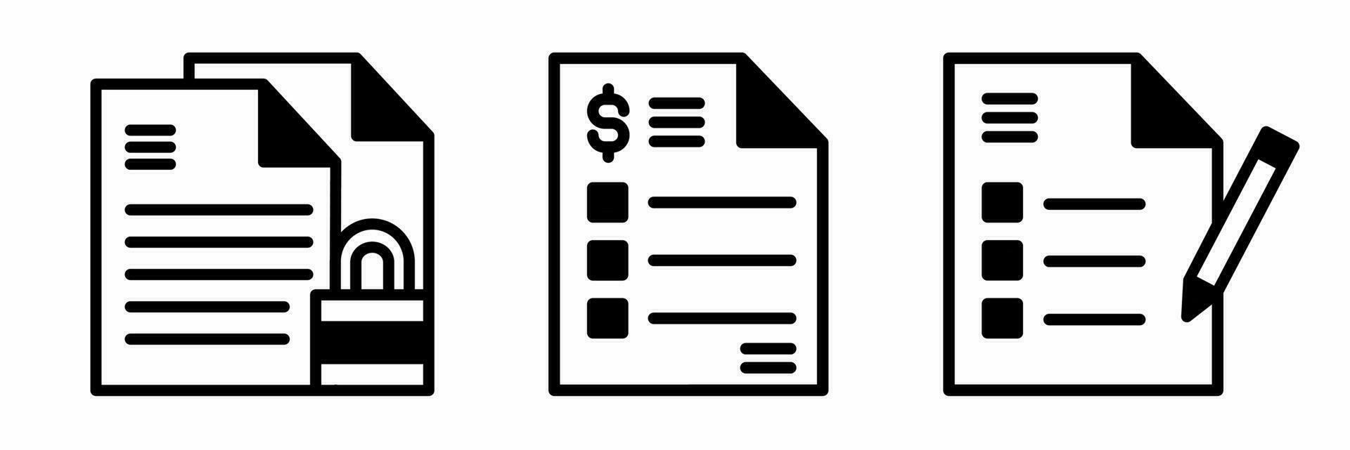 Icon design. Document icon illustration collection. vector