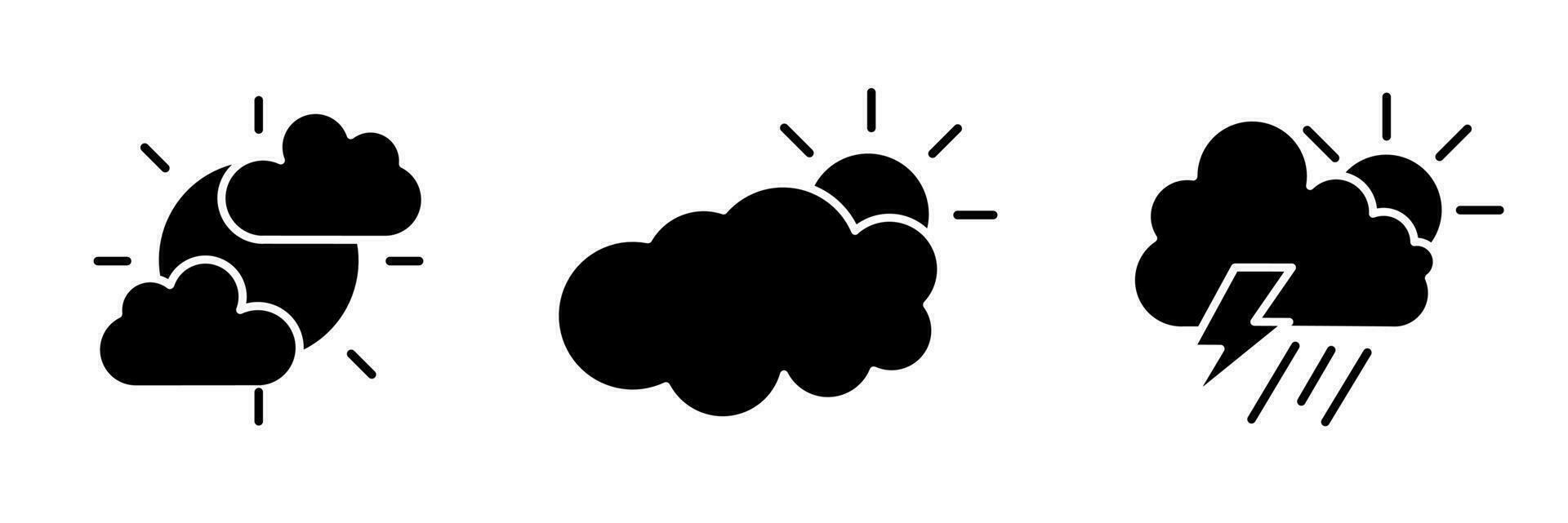Icon design. Black and white weather icon illustration collection. vector