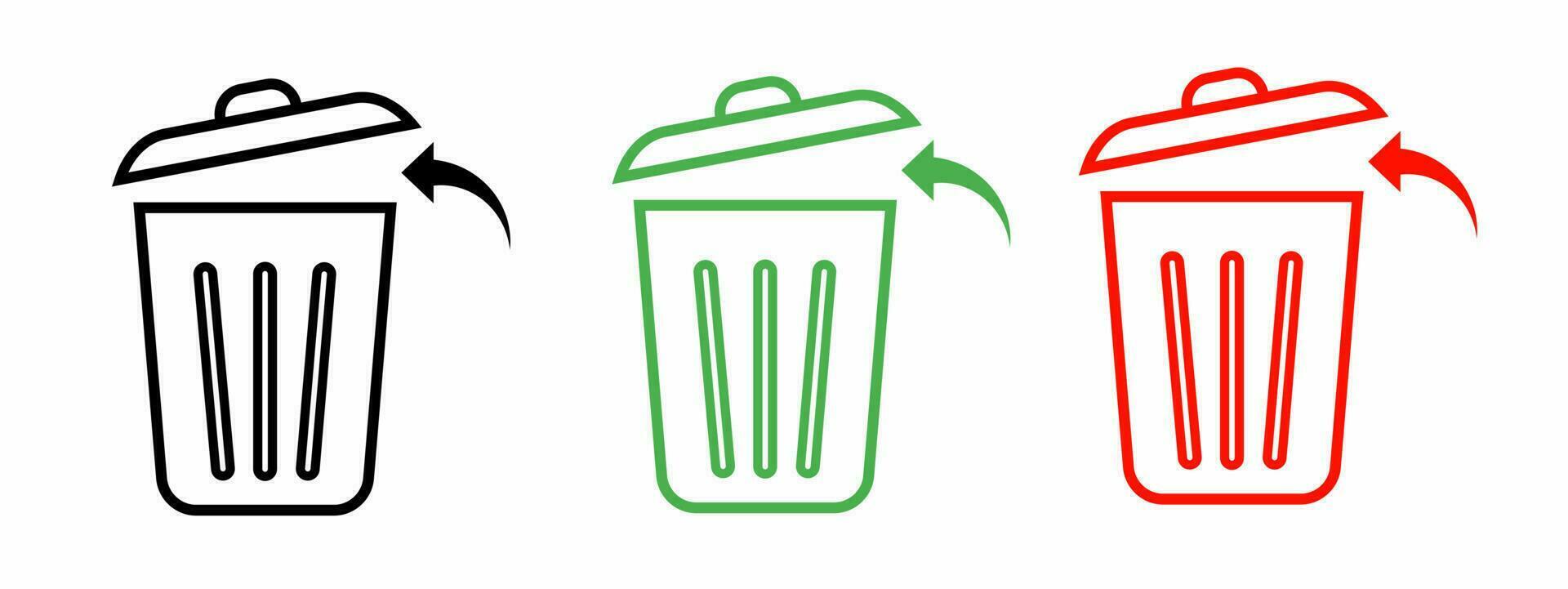 Trash bin icon vector collection. Vector illustration.