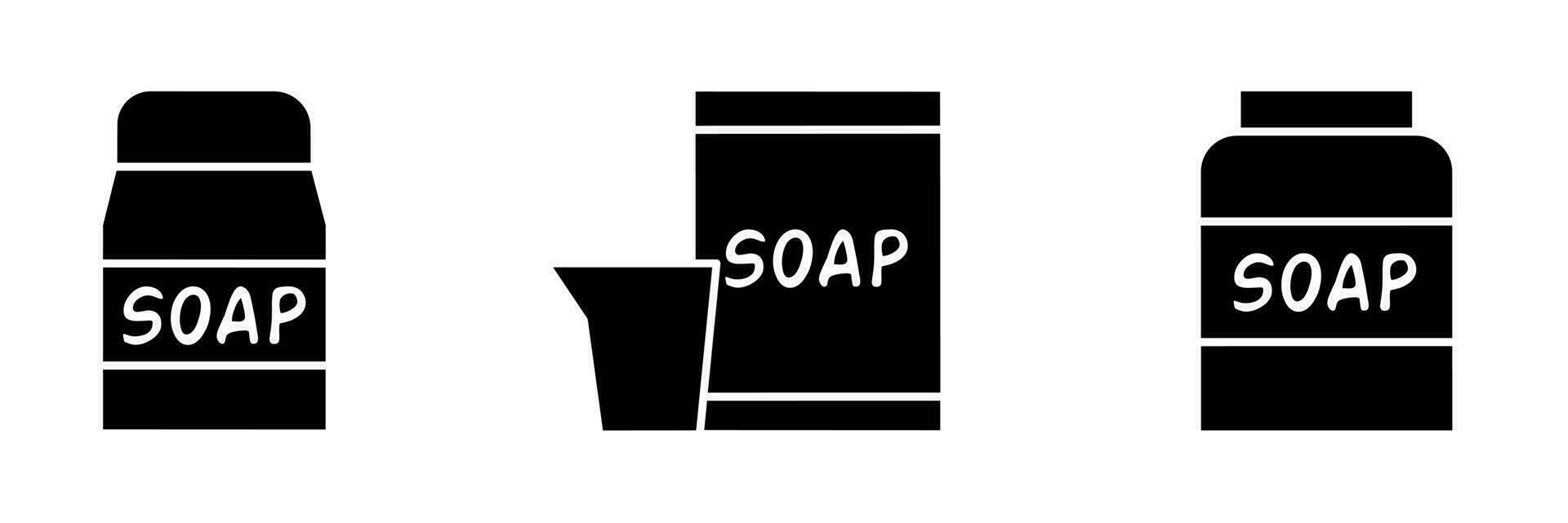 Icon design. Black and white powder soap icon illustration collection. vector