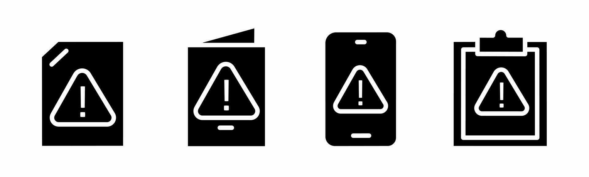 Icon design. Black and white document icon illustration collection. Stock vector. vector