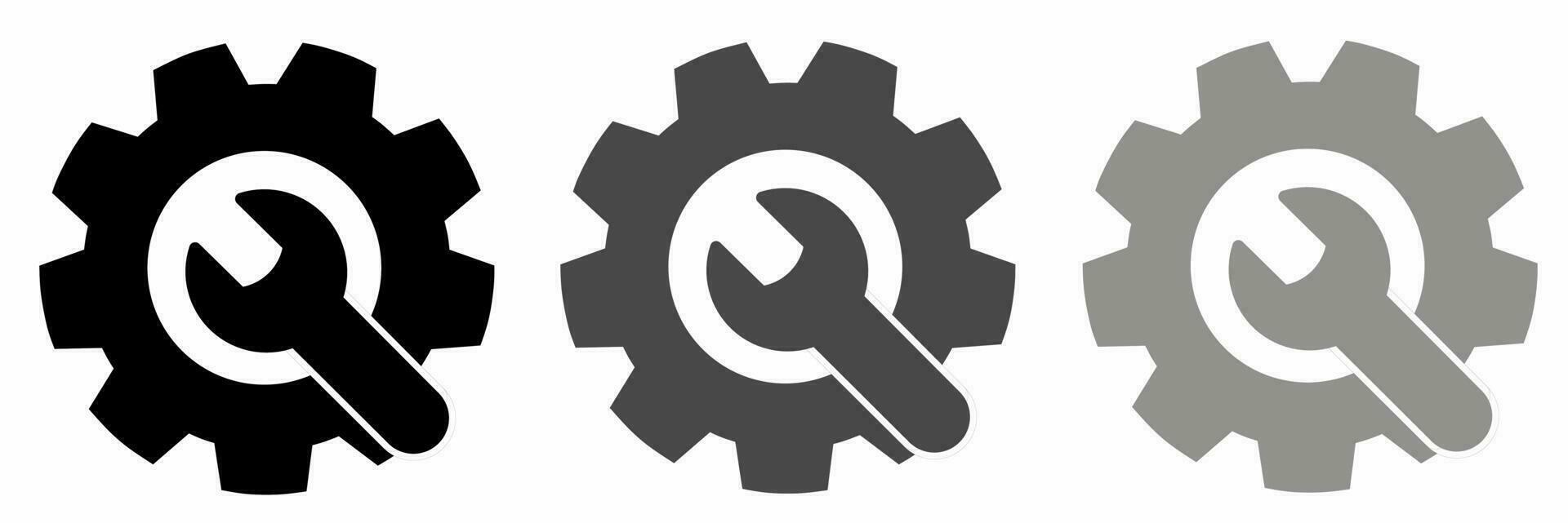 Icon design. Gear and wrench icon illustration collection. vector