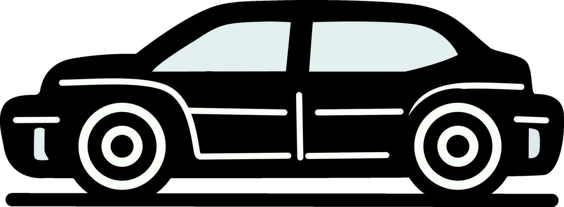 Isolated Black And White Car Icon In Flat Style. vector